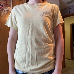 Pastel yellow hood quality simply southern t-shirt.